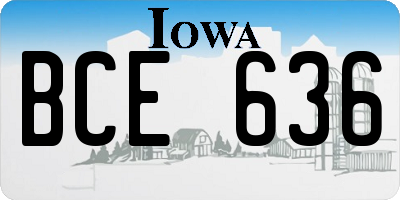 IA license plate BCE636