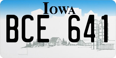 IA license plate BCE641