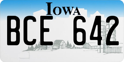 IA license plate BCE642