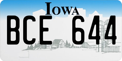 IA license plate BCE644