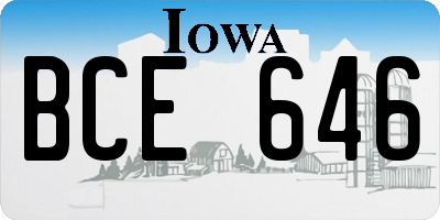 IA license plate BCE646