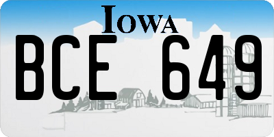 IA license plate BCE649