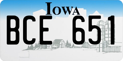 IA license plate BCE651