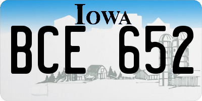 IA license plate BCE652