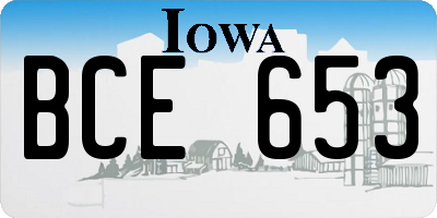 IA license plate BCE653