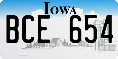 IA license plate BCE654