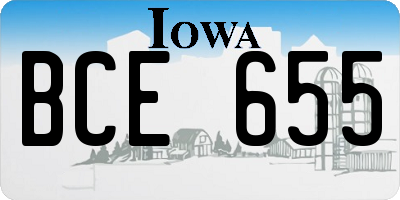 IA license plate BCE655