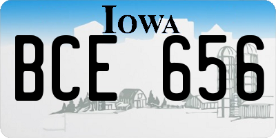 IA license plate BCE656