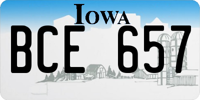 IA license plate BCE657