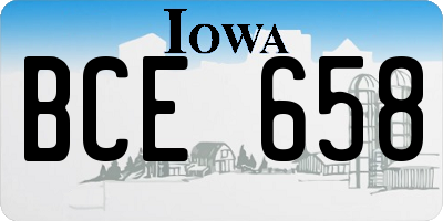 IA license plate BCE658