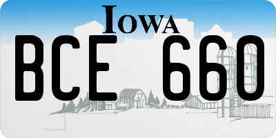IA license plate BCE660