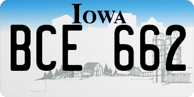IA license plate BCE662