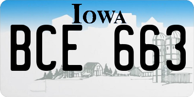 IA license plate BCE663