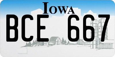 IA license plate BCE667