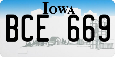IA license plate BCE669