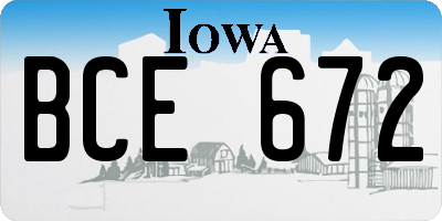 IA license plate BCE672