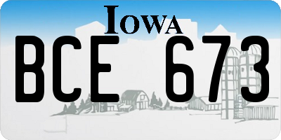 IA license plate BCE673