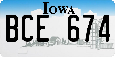 IA license plate BCE674