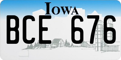 IA license plate BCE676