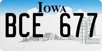 IA license plate BCE677