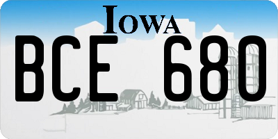 IA license plate BCE680
