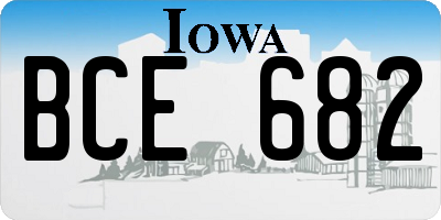 IA license plate BCE682