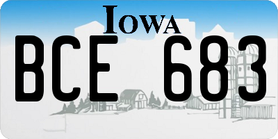 IA license plate BCE683