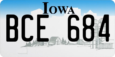 IA license plate BCE684