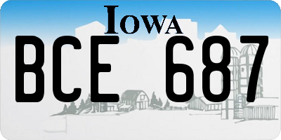 IA license plate BCE687