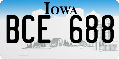 IA license plate BCE688