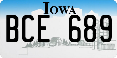 IA license plate BCE689