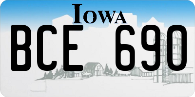 IA license plate BCE690