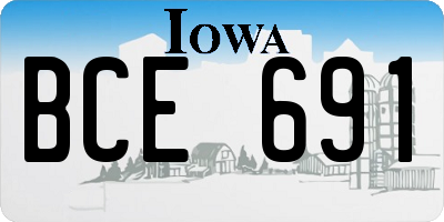 IA license plate BCE691