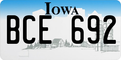 IA license plate BCE692