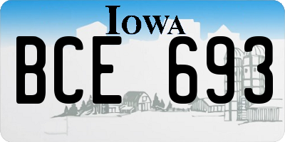IA license plate BCE693