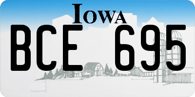 IA license plate BCE695