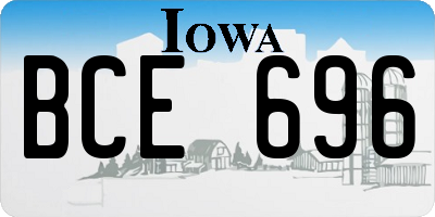 IA license plate BCE696