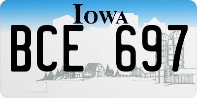 IA license plate BCE697