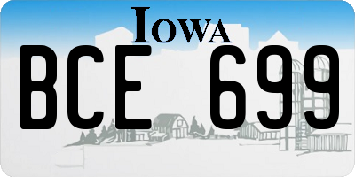 IA license plate BCE699