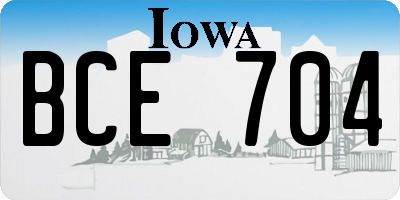 IA license plate BCE704