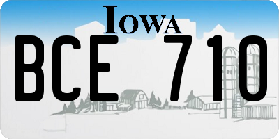 IA license plate BCE710