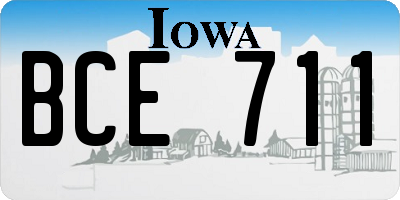 IA license plate BCE711