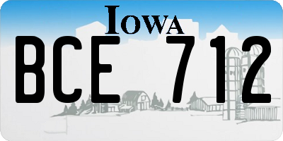 IA license plate BCE712