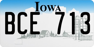 IA license plate BCE713