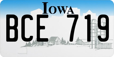 IA license plate BCE719