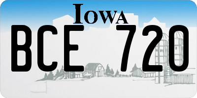 IA license plate BCE720