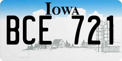 IA license plate BCE721