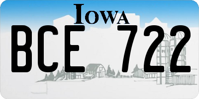 IA license plate BCE722