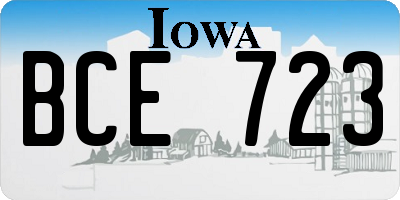 IA license plate BCE723