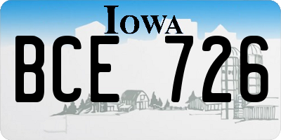 IA license plate BCE726